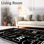 Modern Yellow Geometric Outline Rug