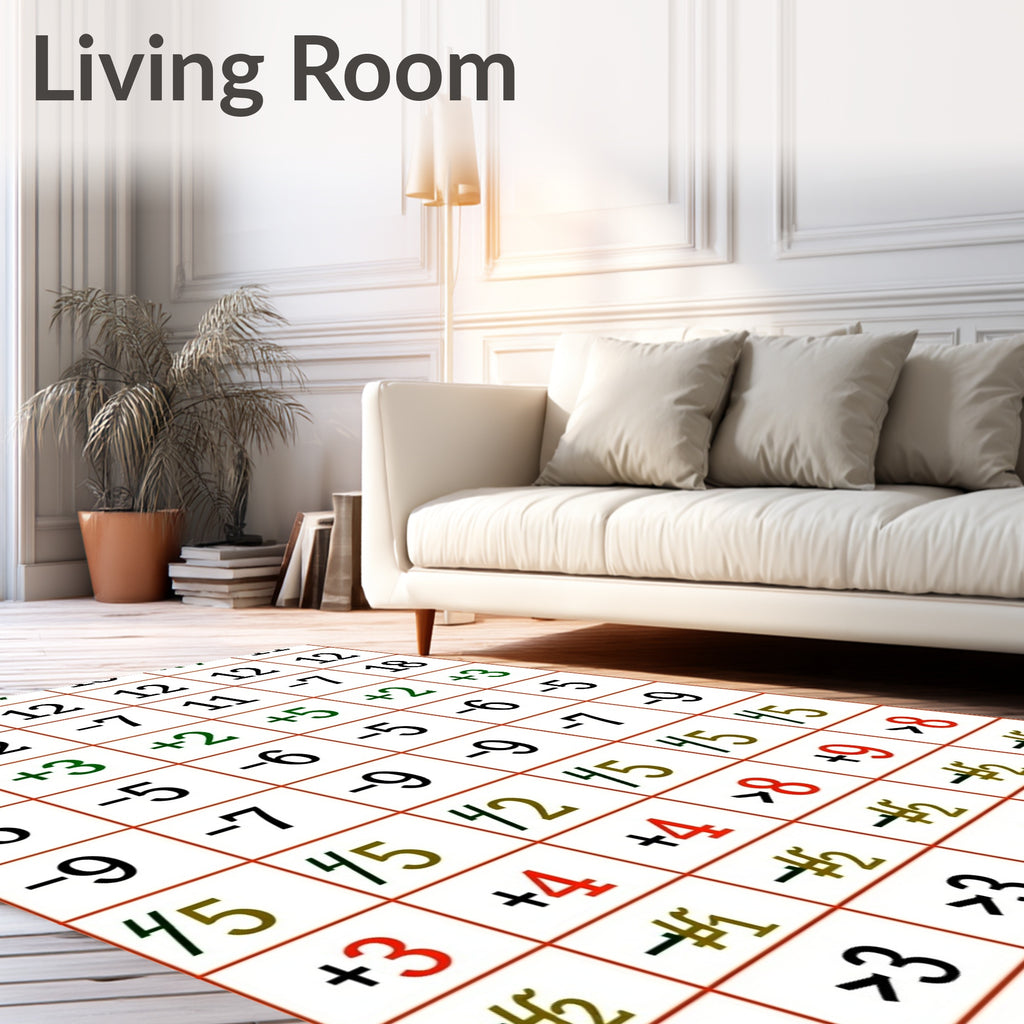 Bold Numeric Grid Graphic Rug