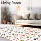 Bold Numeric Grid Graphic Rug