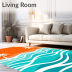 Sunset Palms Ocean Waves Rug