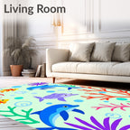 Ocean Life Dolphin Turtle Octopus Coral Rug
