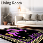 Majestic Purple Horse Golden Embellished Rug