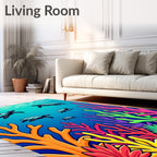 Oceanic Turtle Coral Reef Scene Rug