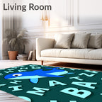 Blue Happy Dolphin Alphabet Shower Rug