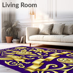 Golden Mythical Griffin Rampant Crest Rug