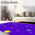 Cosmic Bright Shapes Vibrant Galaxy Rug