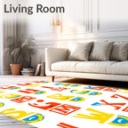 Volumetric Alphabet Splash Color Rug