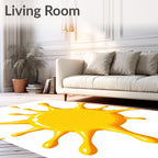 Vibrant Yellow Splatter Splash Rug