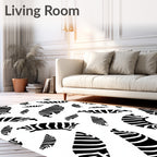 Abstract Black White Zebra Stripes Rug