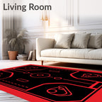Bold Red Circuit Board Rug