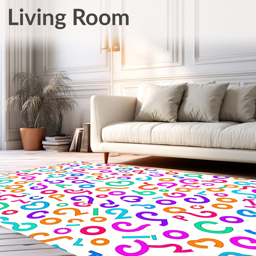 Bright Colorful Playful Alphabet Circles Rug
