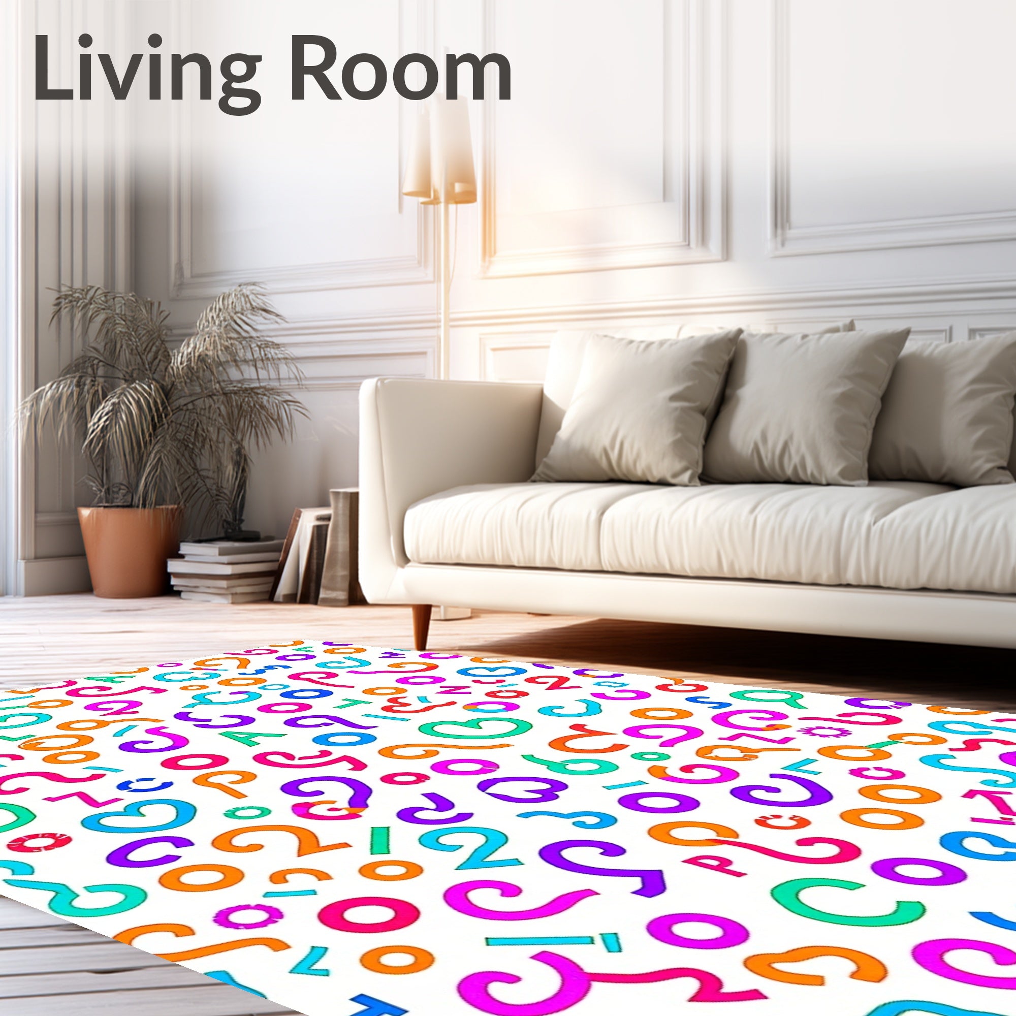 Bright Colorful Playful Alphabet Circles Rug