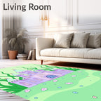 Fantasy Purple Castle Garden Landscape Rug