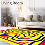 Bold Yellow Abstract Pathway Rug