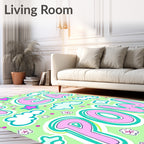 Pink Pow Clouds Stars Rug