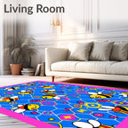 Playful Bee Hive Kids Honeycomb Rug