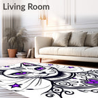 Mystic Purple Star Cat Portrait Rug