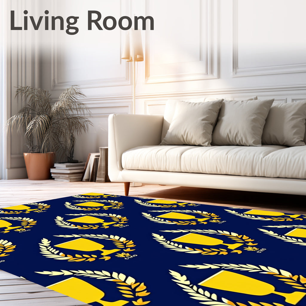 Golden Trophy Laurel Wreath Repeat Rug