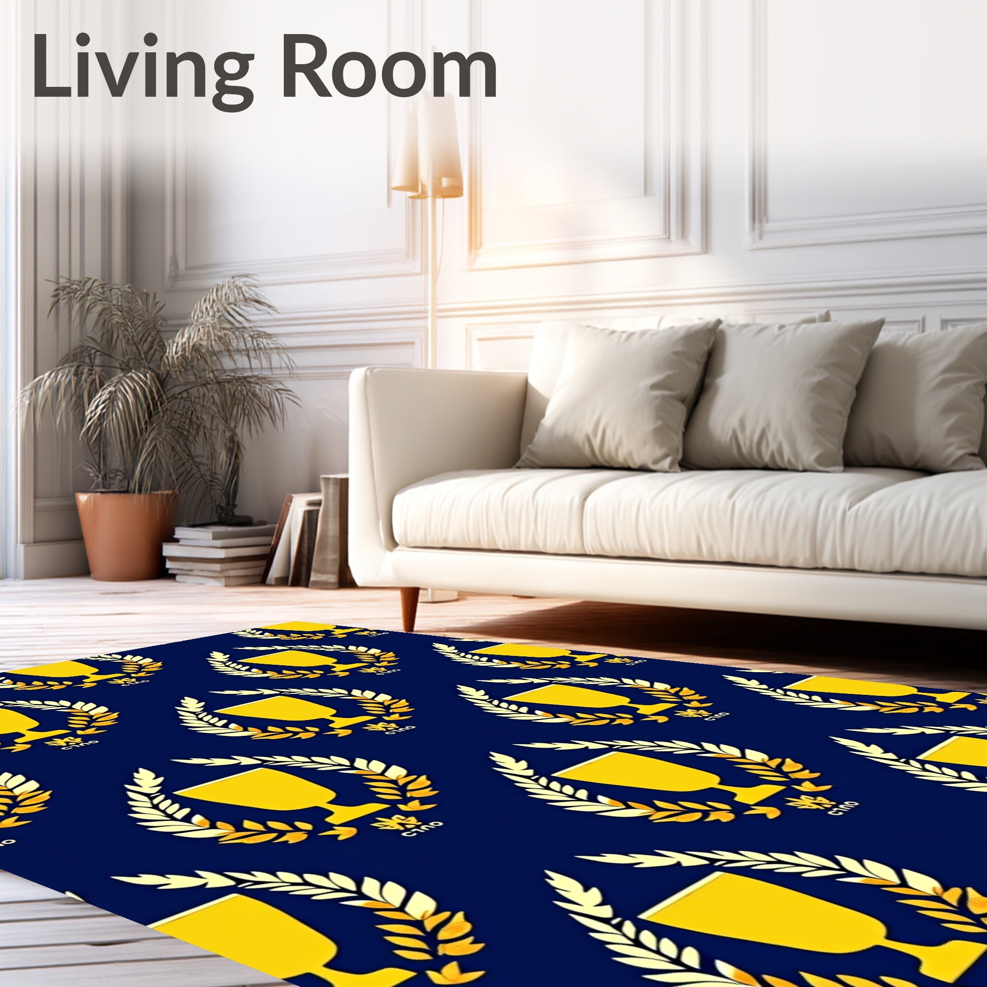 Golden Trophy Laurel Wreath Repeat Rug