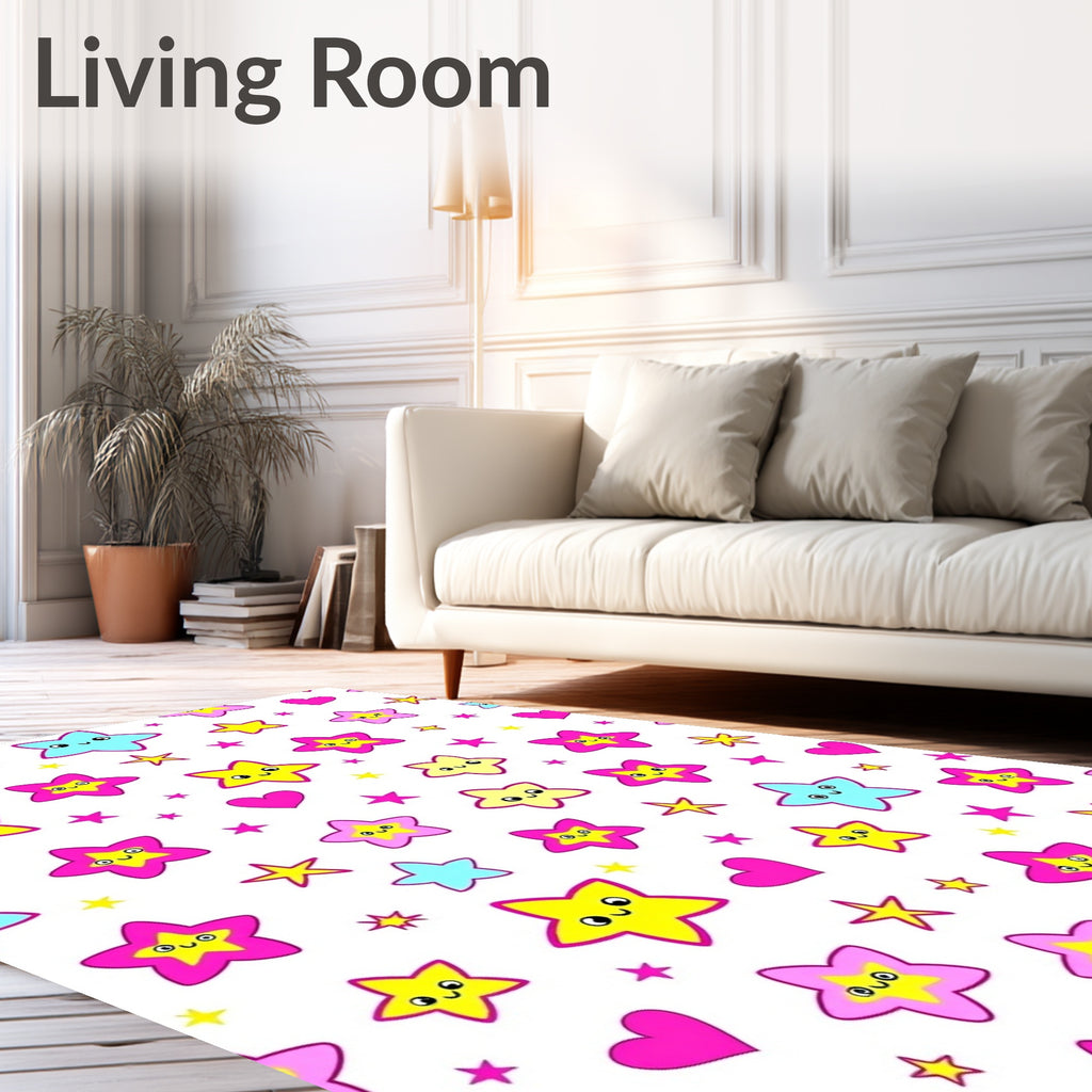 Happy Kawaii Stars Hearts Collection Rug