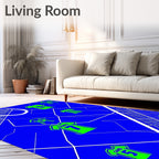 Neon Green Sports Jersey Collage Rug