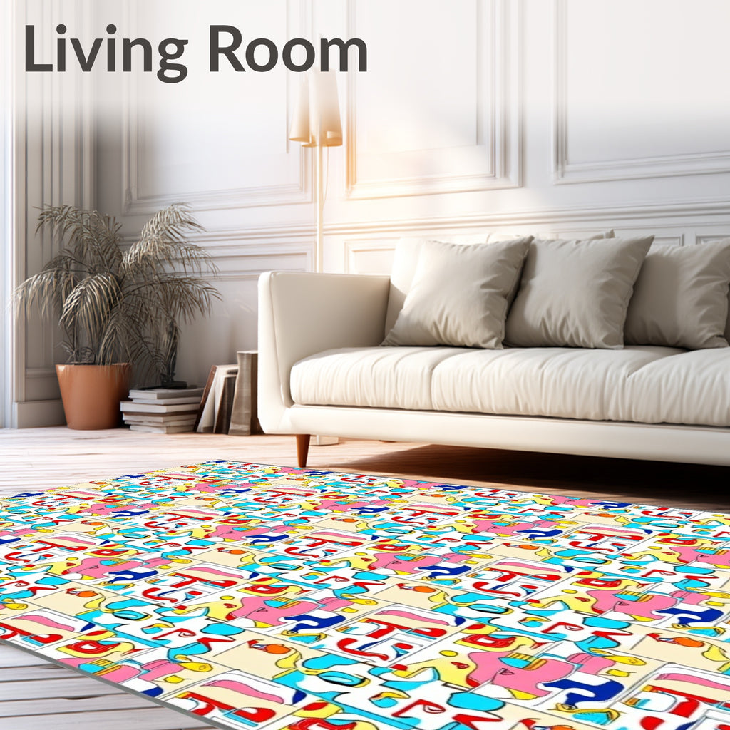 Colorful Abstract Geometric Shapes Rug