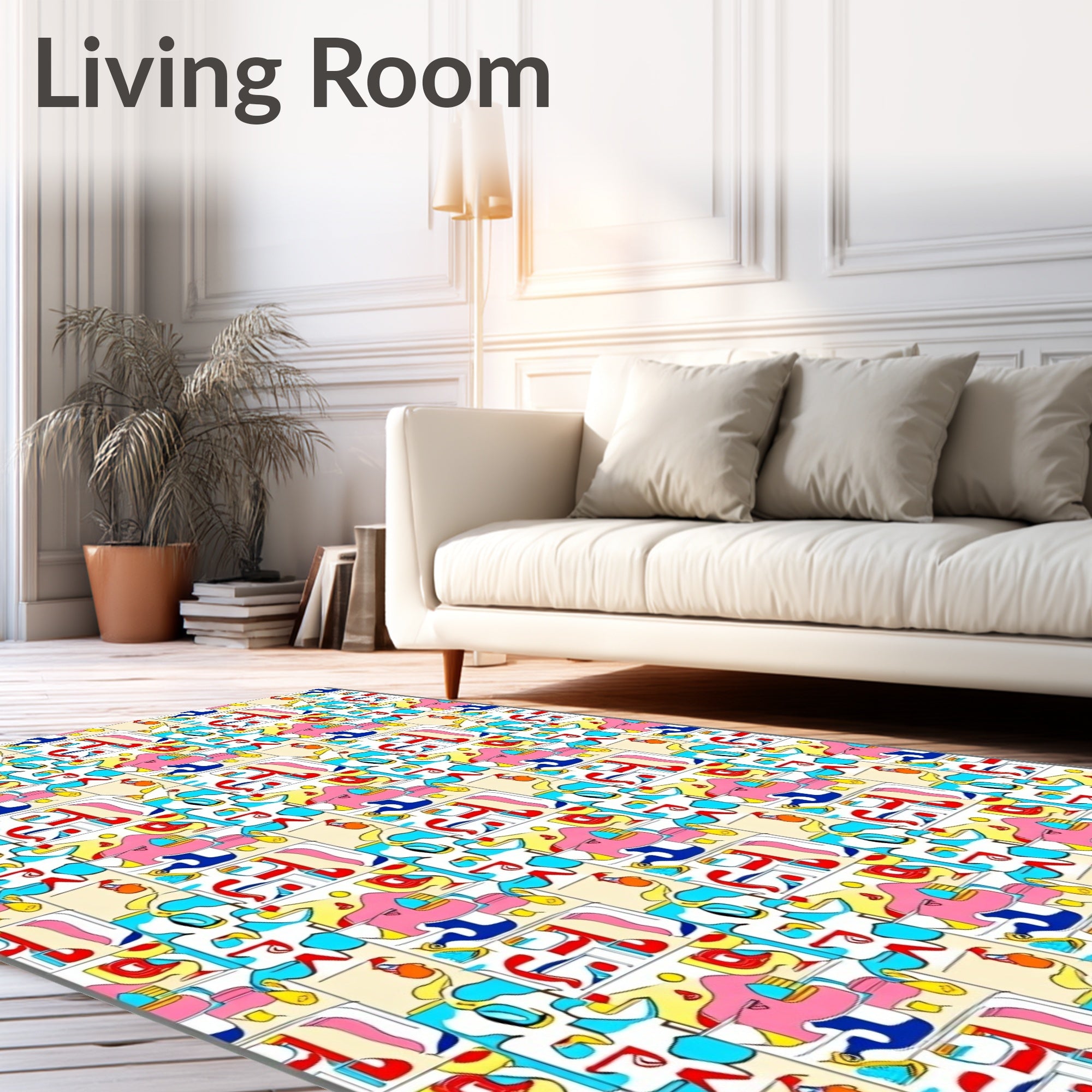 Colorful Abstract Geometric Shapes Rug