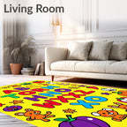Alphabet Animals and Fruits Collage Rug