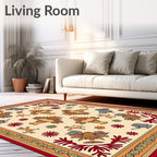 Joyful Safari Animals Khaki Border Rug