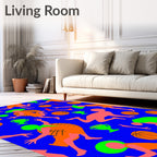 Vibrant Orange Basketball Players Trophy Rug