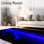 Astronaut Blue Silhouette Starry Night Rug
