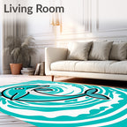Turquoise Dolphin Swirl Splash Rug
