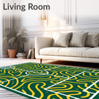 Emerald Forest Labyrinth Swirl Rug