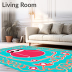 Coral Sloth Tropical Medallion Rug