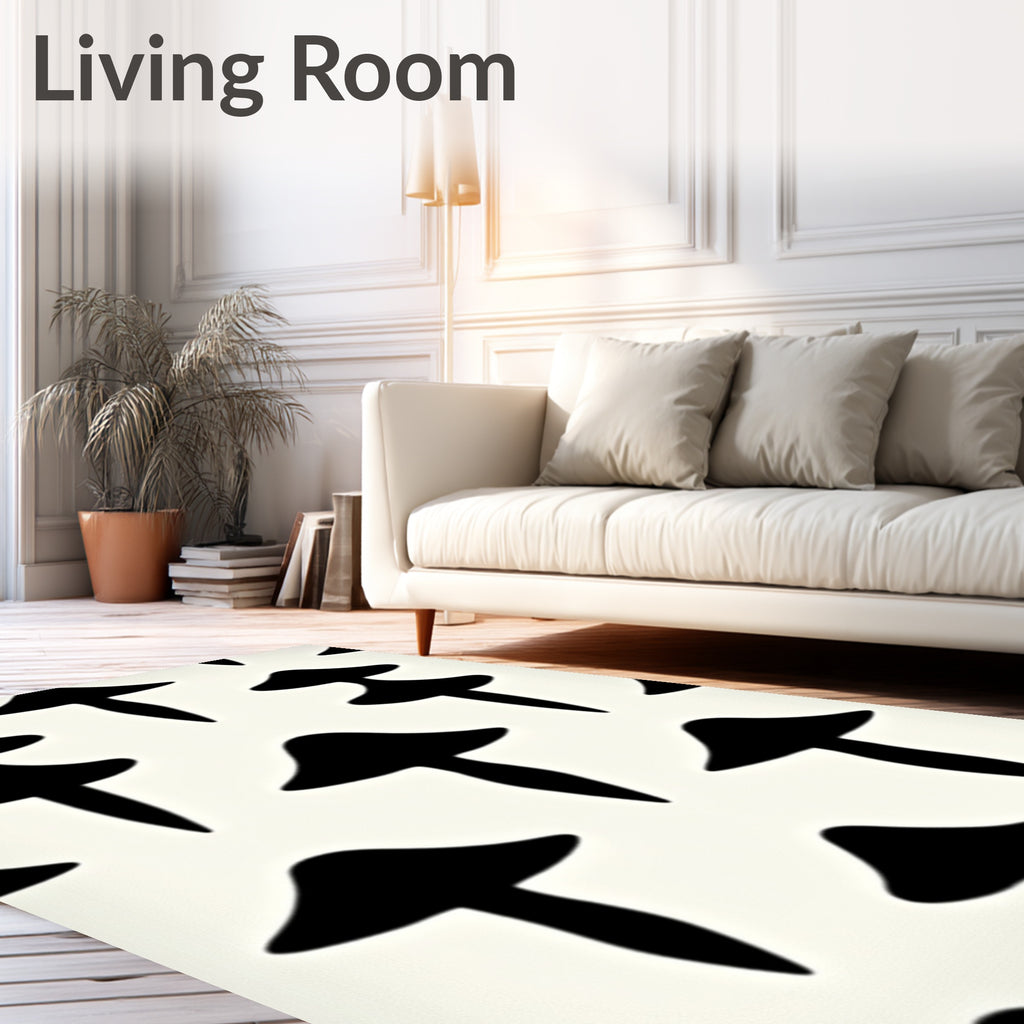 Black Mushroom Spot Repeat Rug