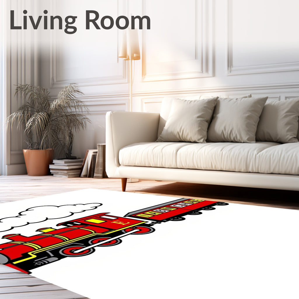 Red Train Alphabet Letters Rug