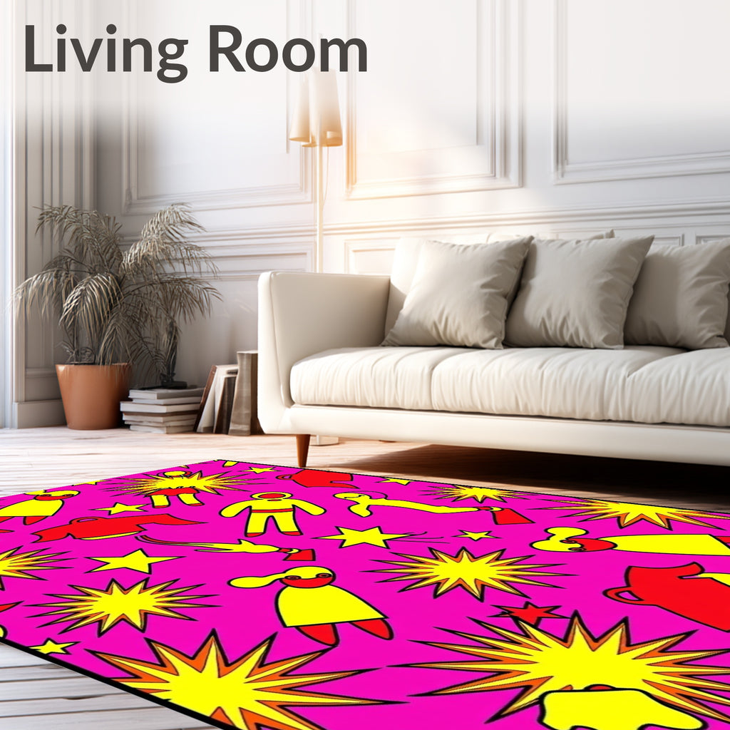 Pop Art Figures And Stars Rug