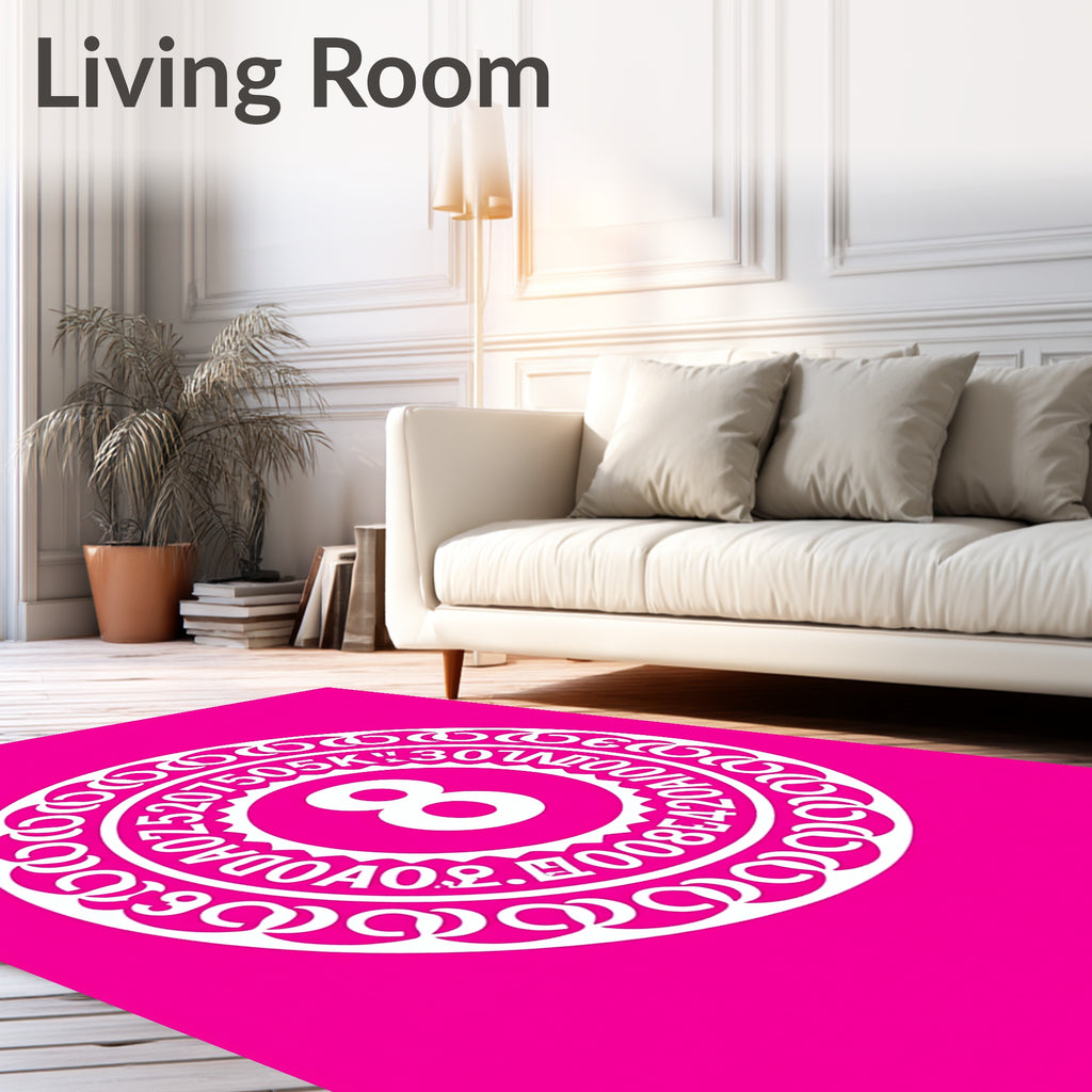 White Circular Medallion With Number Rug