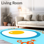 Whimsical Sunny Egg Bright Border Rug