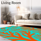 Bright Orange Coral Fish Reef Rug