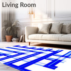 Gradient Blue Intersecting Lines Rug