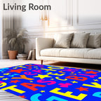 Colorful Alphabet Stars On Blue Rug