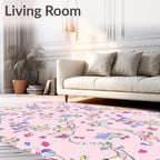 Whimsical Pastel Floral Alphabet Rug