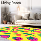 Tropical Pink Pineapple Watermelon Summer Rug