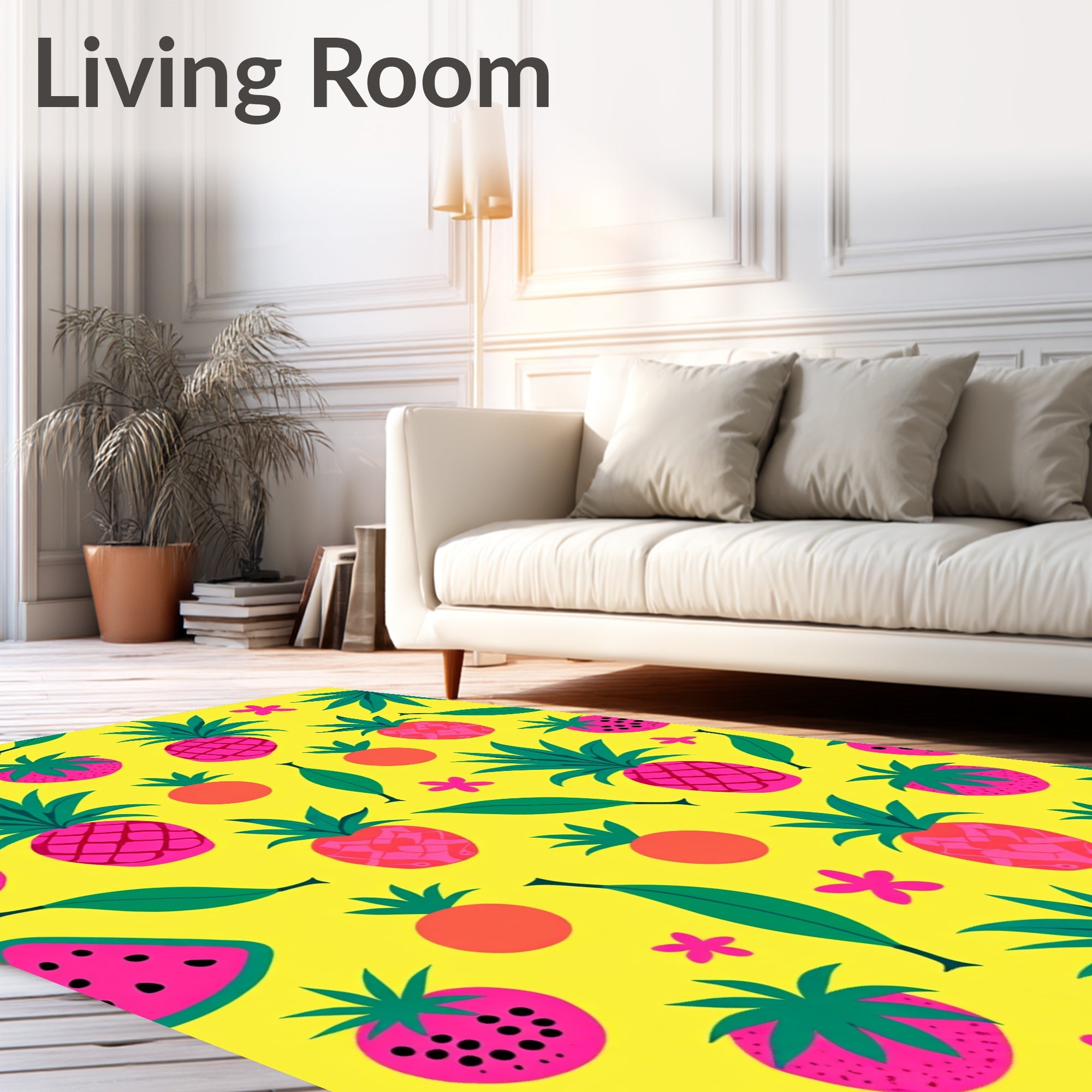 Tropical Pink Pineapple Watermelon Summer Rug