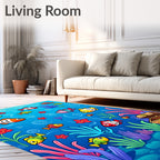Colorful Aquatic Fish Treasure Chest Rug
