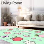 Cute Pink Cats Apples Butterflies Alphabet Rug