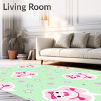 Cute Pink Cotton Candy Stars Rug