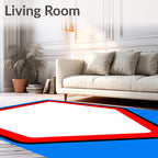 Bold Red White House Shape Rug
