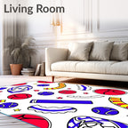 Retro Pop Art Sports Balls Rug